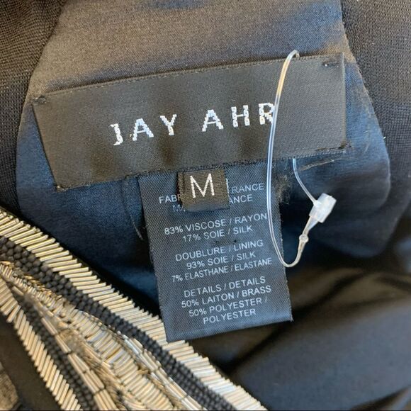 JAY Ahr Black Beaded Sequin Gown Dress Size Medium - Picture 12 of 13